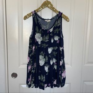 Navy blue floral tank